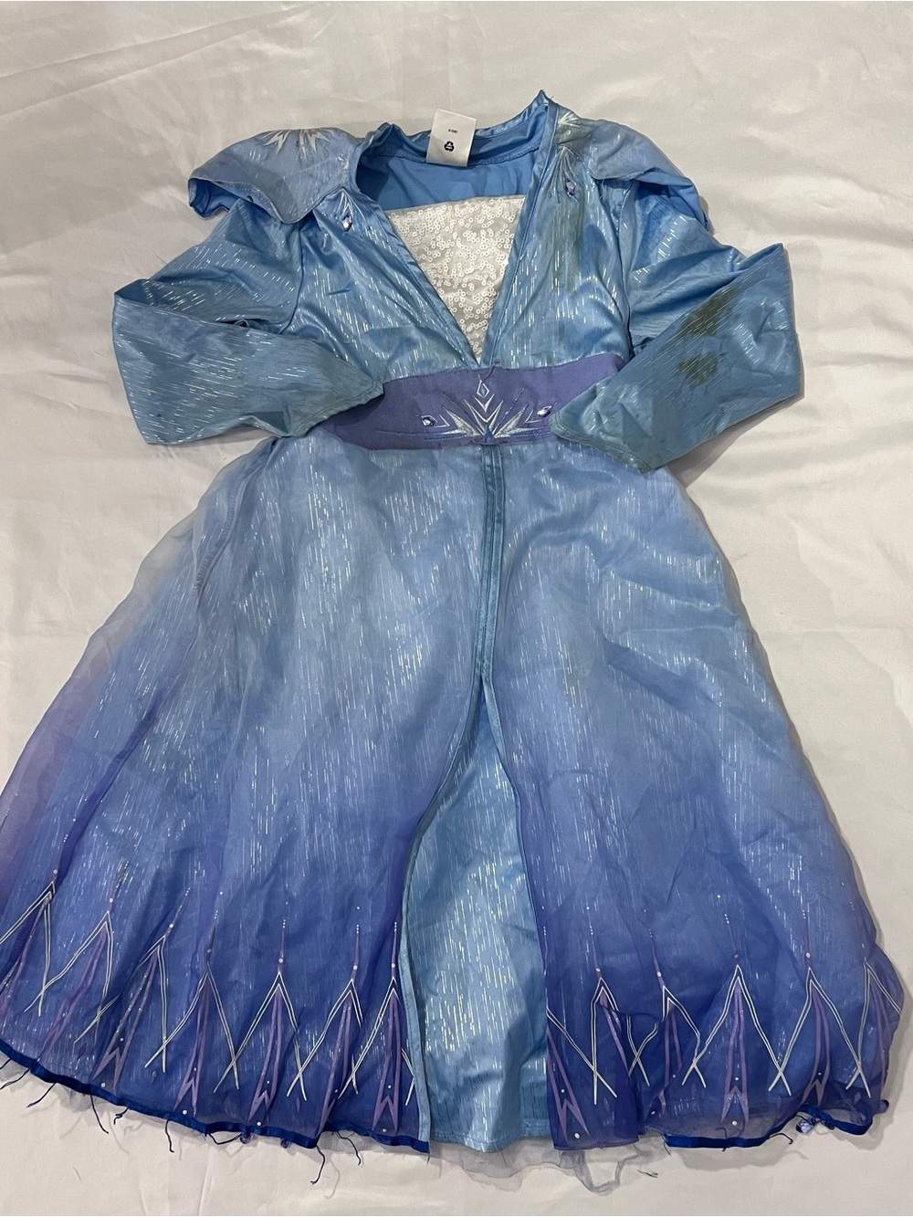 Disney Frozen Elsa Dress Girls 5/6 Blue Sparkle Princess Costume